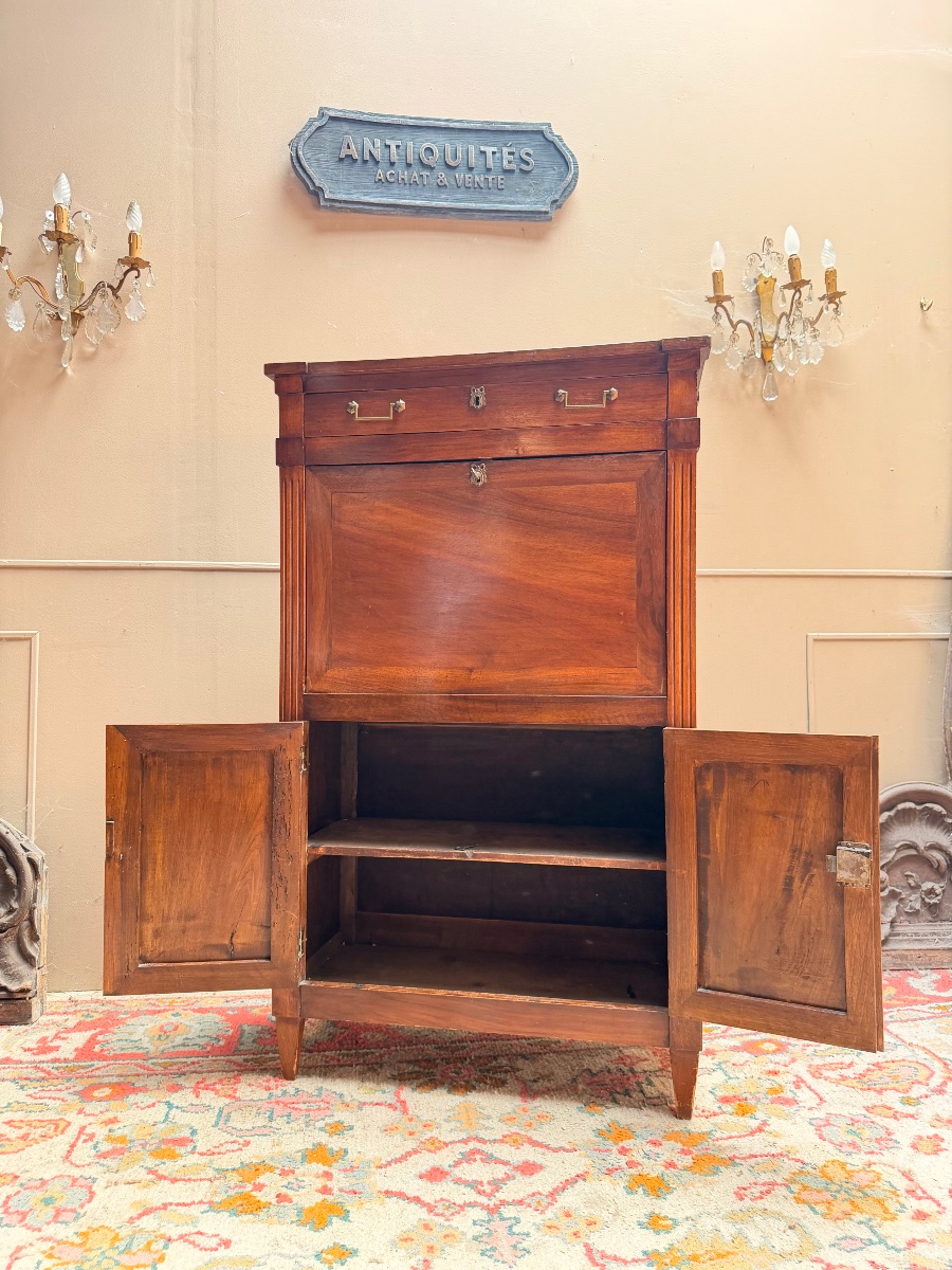 19th-century Louis XVI-style Walnut Secretary Desk -photo-4