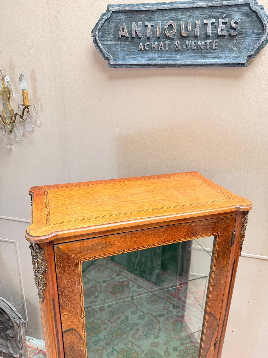 19th-century Louis XVI-style Rosewood Display Cabinet -photo-3