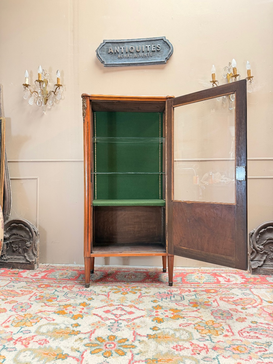 19th-century Louis XVI-style Rosewood Display Cabinet -photo-3