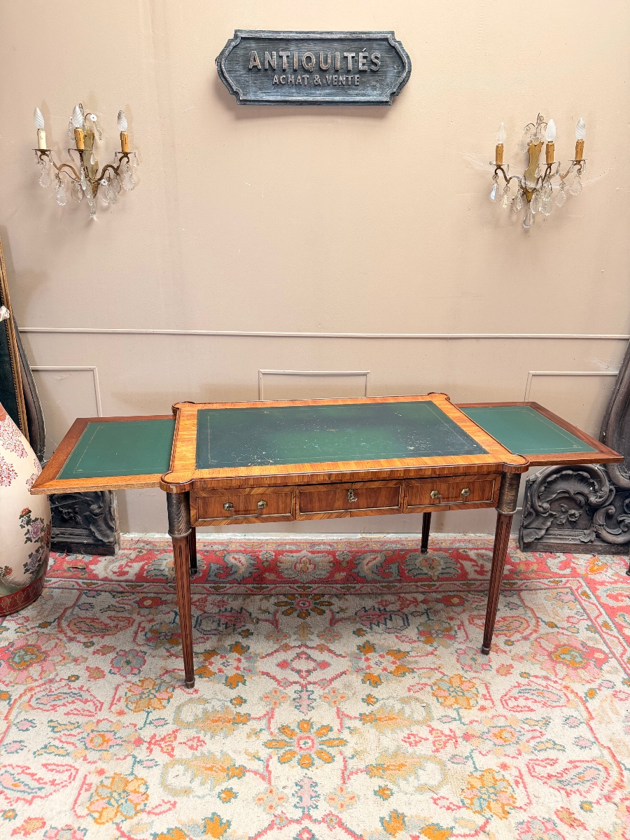 19th-century Louis XVI-style Flat Mahogany Desk -photo-2