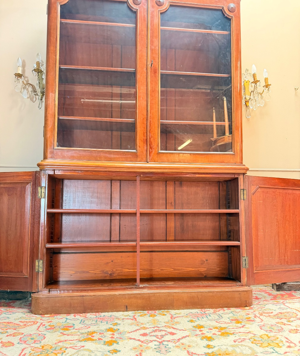 Bibliothèque formant vitrine en acajou d’époque Louis Phillipe XIX eme siècle -photo-1