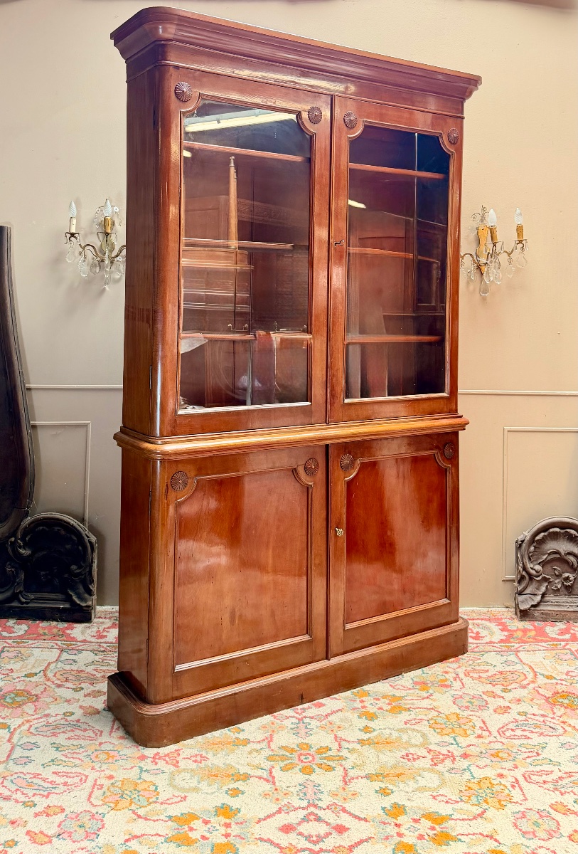 Bibliothèque formant vitrine en acajou d’époque Louis Phillipe XIX eme siècle -photo-4
