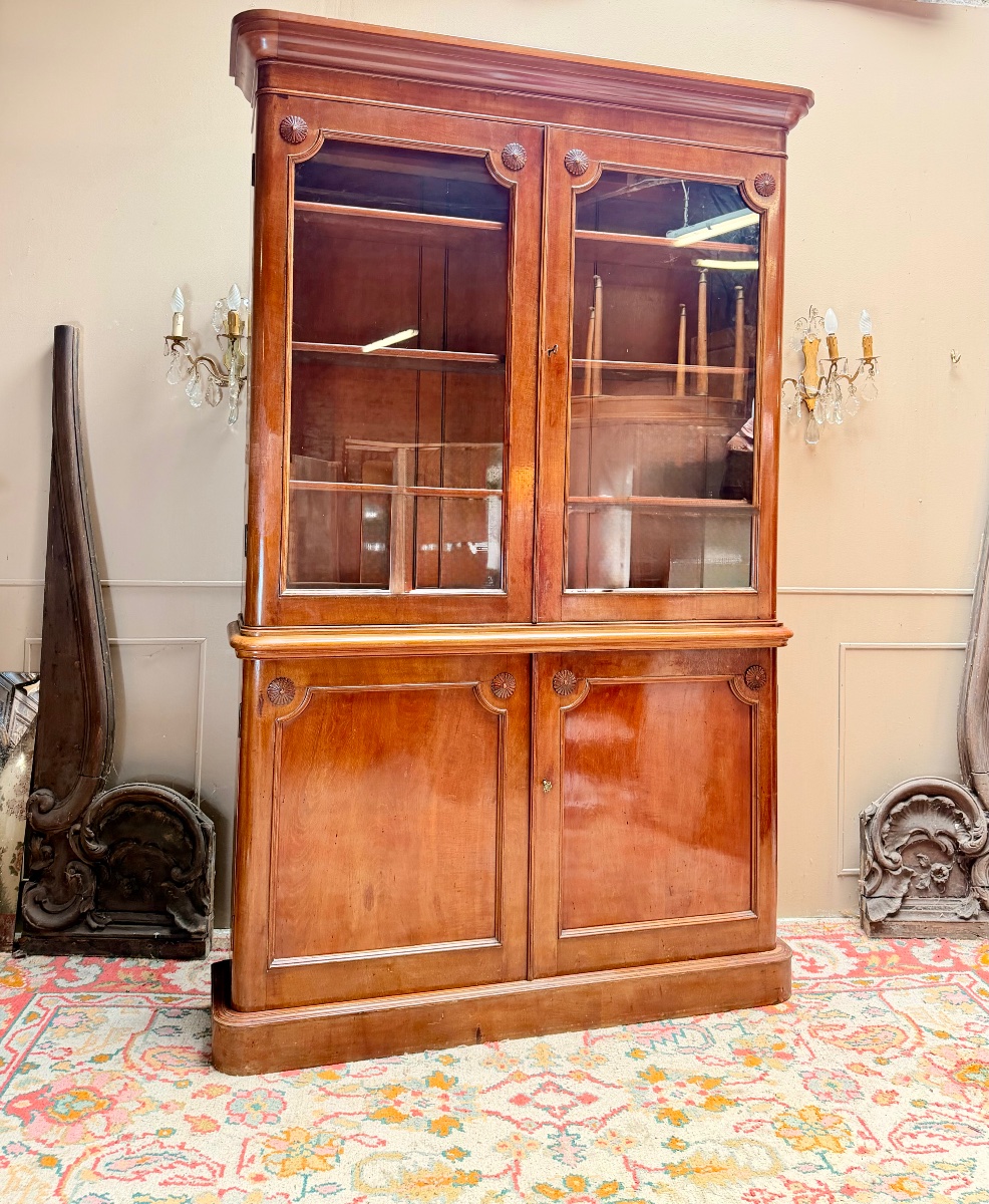 Bibliothèque formant vitrine en acajou d’époque Louis Phillipe XIX eme siècle 