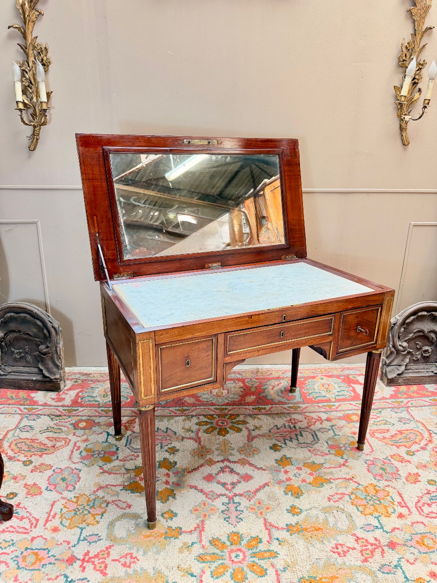 18th-century Louis XVI-style Mahogany Dressing Table -photo-7