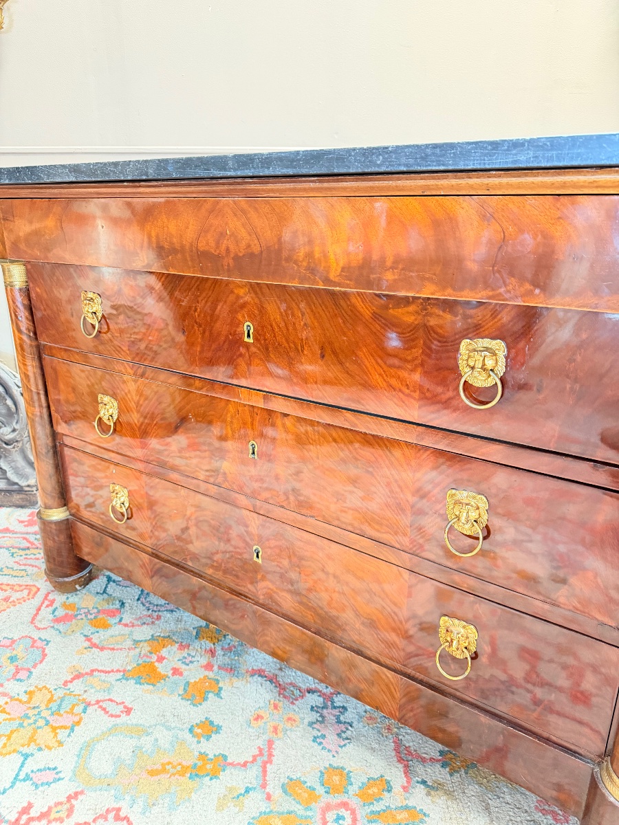 19th-century Empire-style Mahogany Chest Of Drawers -photo-6