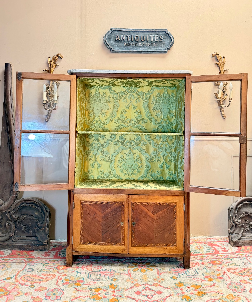 18th-century Transitional-period Display Cabinet In Walnut And Rosewood -photo-4