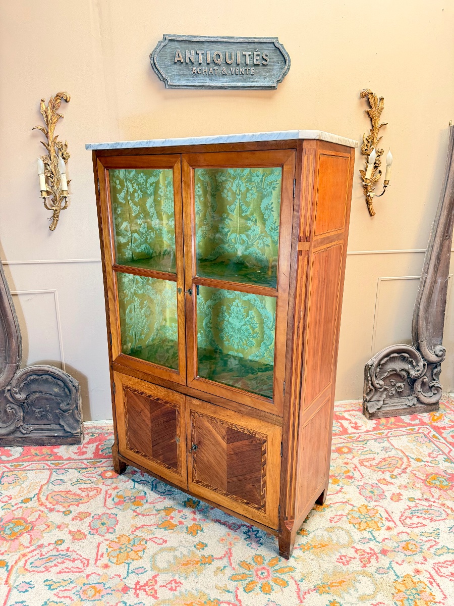 18th-century Transitional-period Display Cabinet In Walnut And Rosewood -photo-7