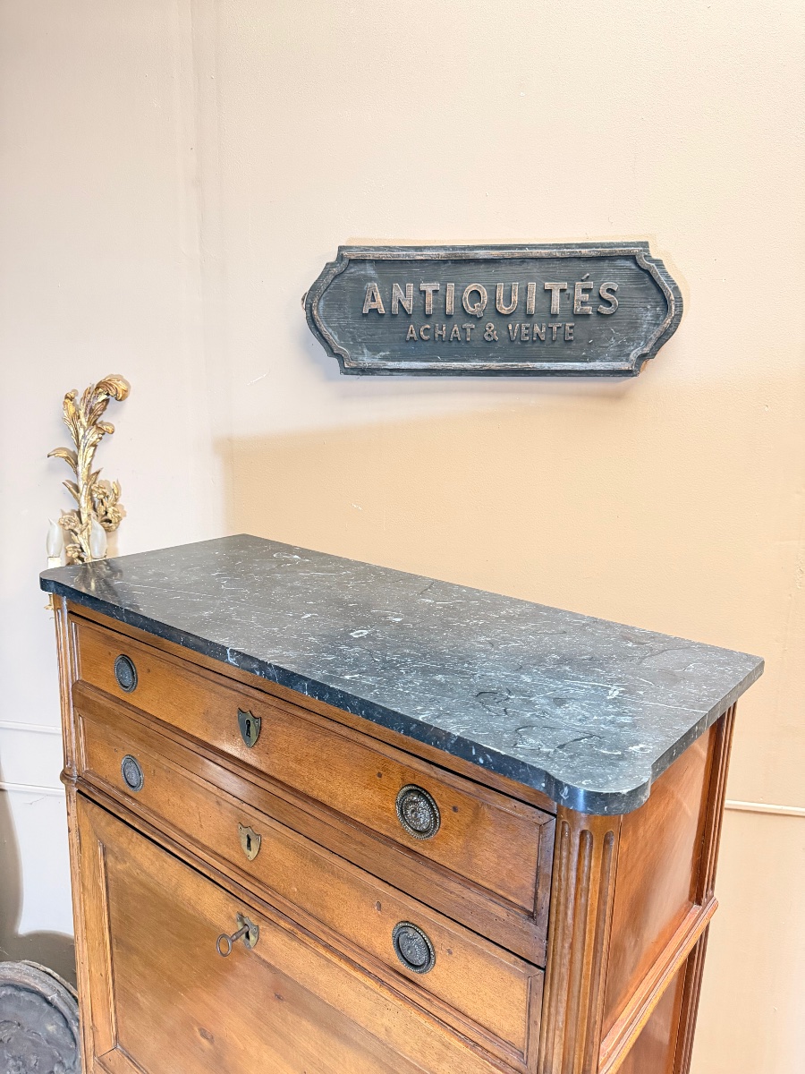 Secrétaire à abattant en acajou d’époque Louis XVI XVIII eme siècle -photo-5