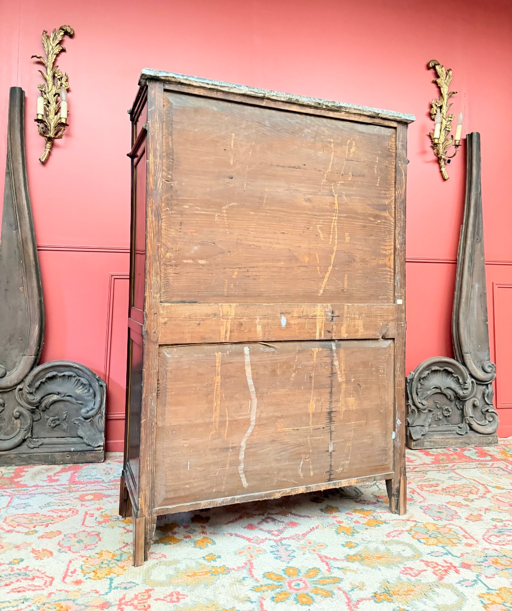 Mahogany Secretary Desk With "jme" Stamp, Louis XVI Period, 18th Century -photo-8