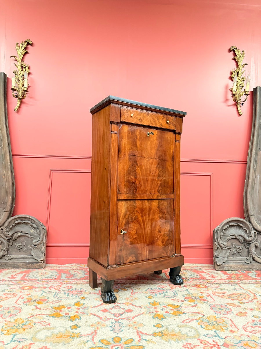 19th-century Empire-style Mahogany Secretary Desk -photo-2