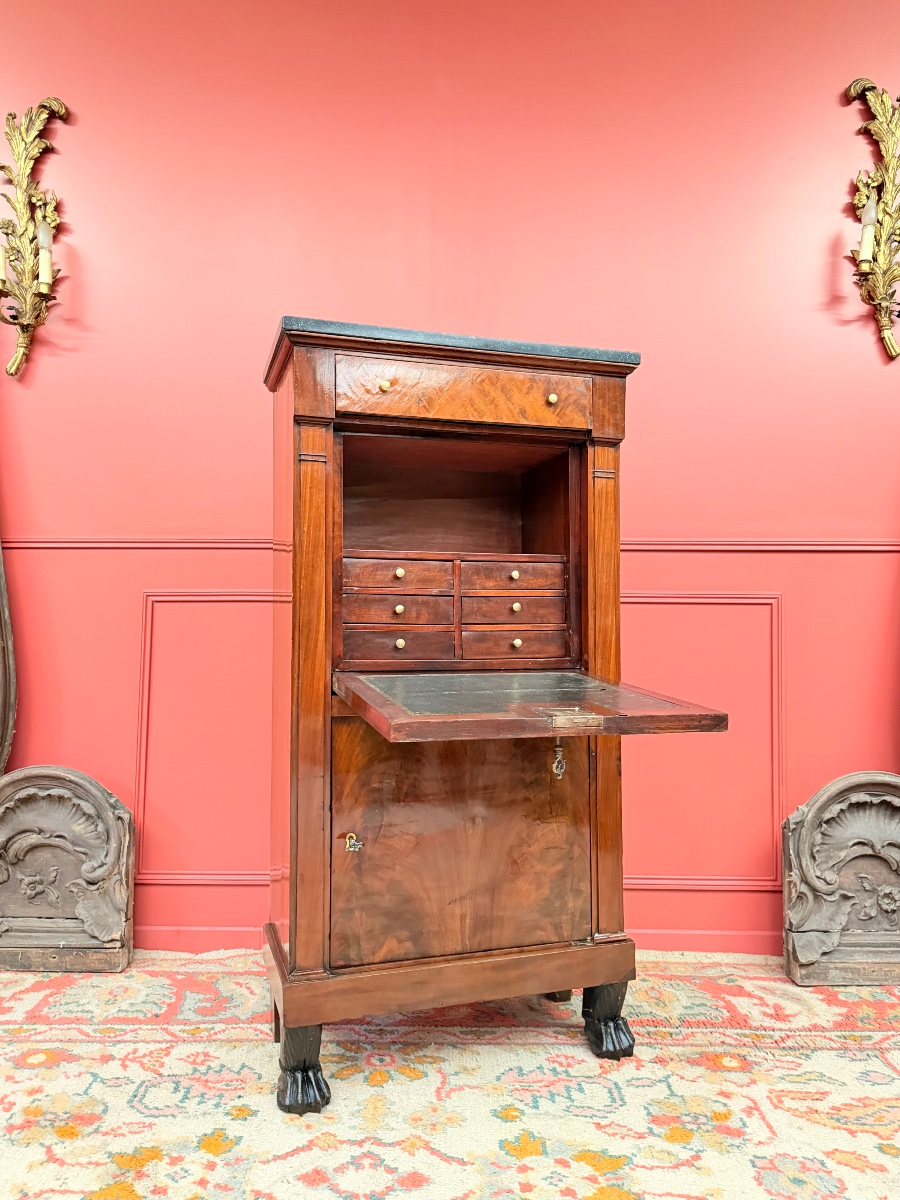 19th-century Empire-style Mahogany Secretary Desk -photo-3