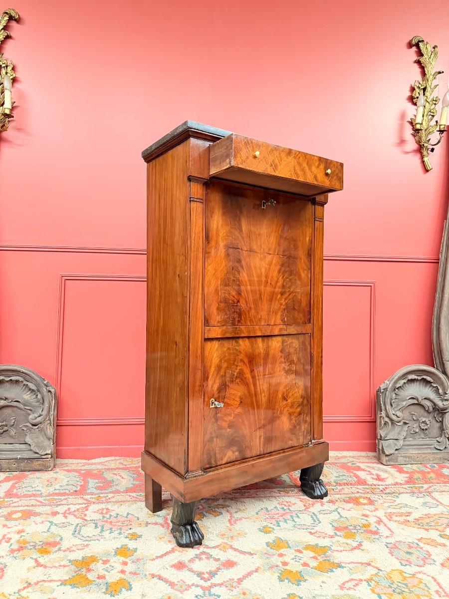 19th-century Empire-style Mahogany Secretary Desk -photo-5