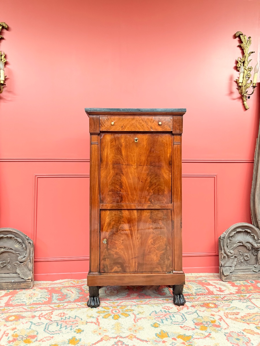 19th-century Empire-style Mahogany Secretary Desk -photo-6
