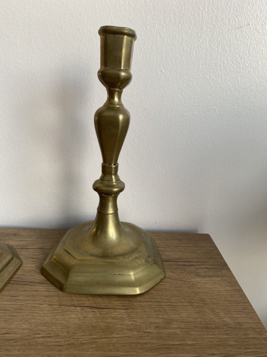 Two Bronze Candlesticks From XVIII Eme Century-photo-1