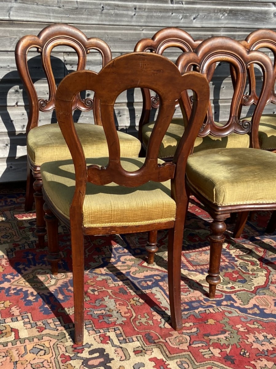 Suite Of Six XIX Eme Chairs In Mahogany-photo-1