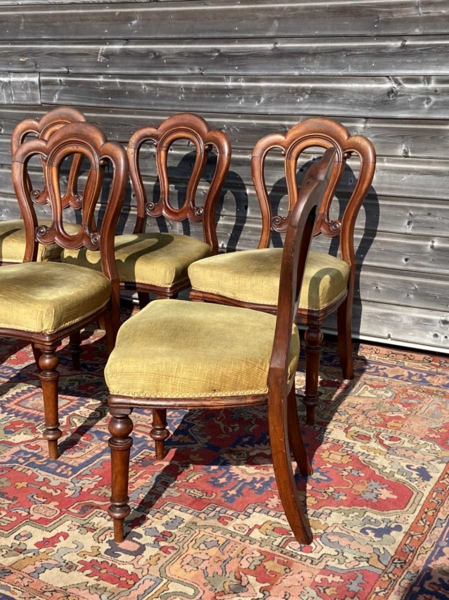 Suite Of Six XIX Eme Chairs In Mahogany-photo-2
