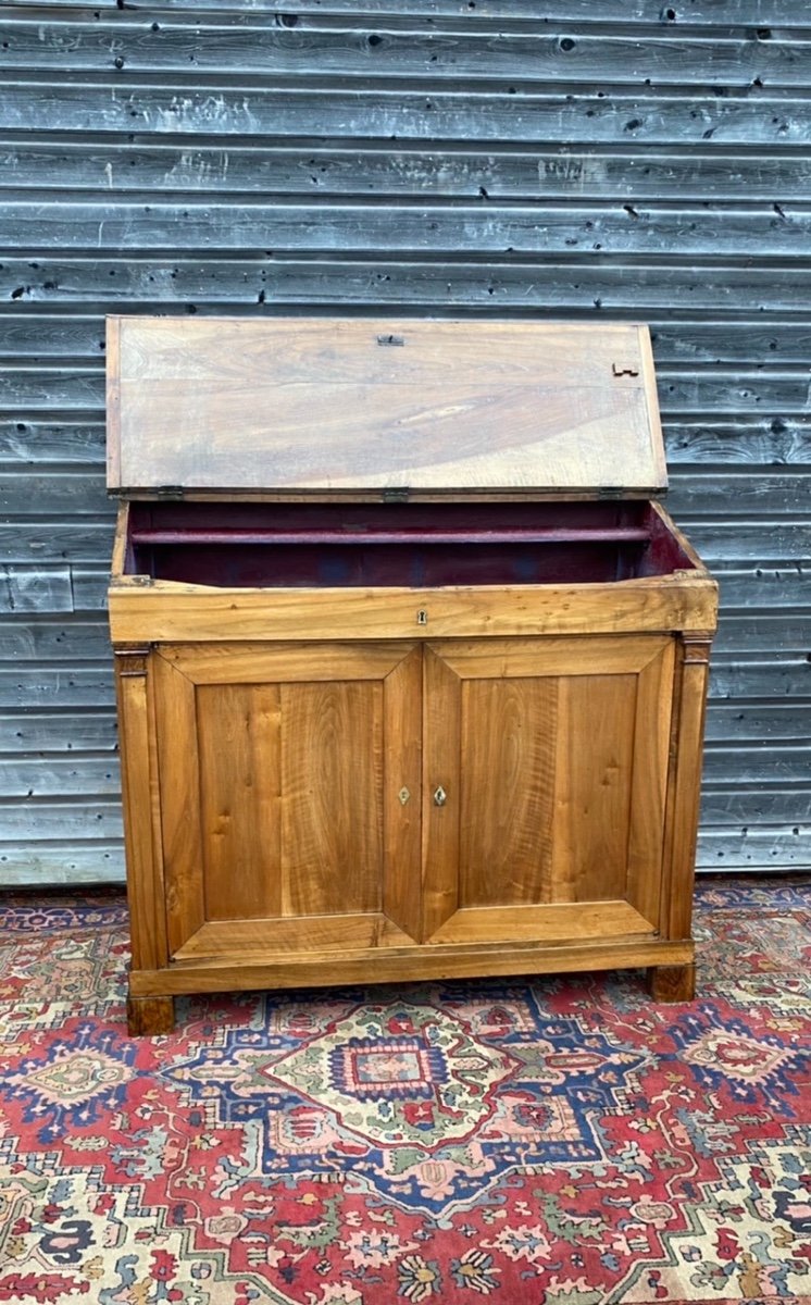 Bureau Scriban D’époque Empire En Noyer XIX Eme Siècle -photo-3