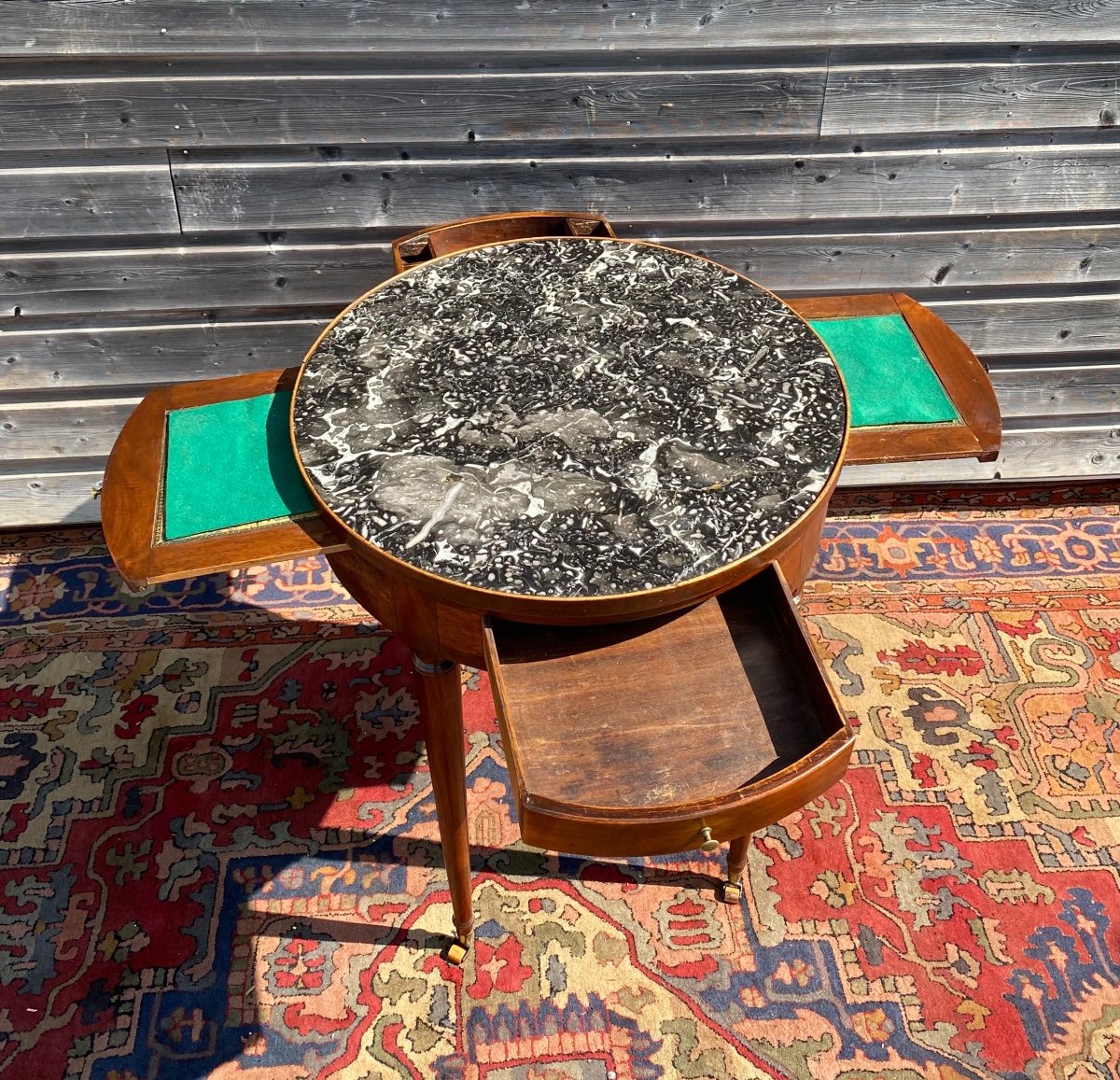 Table Bouillotte En Noyer D’époque Directoire XVIII Eme Siècle -photo-4