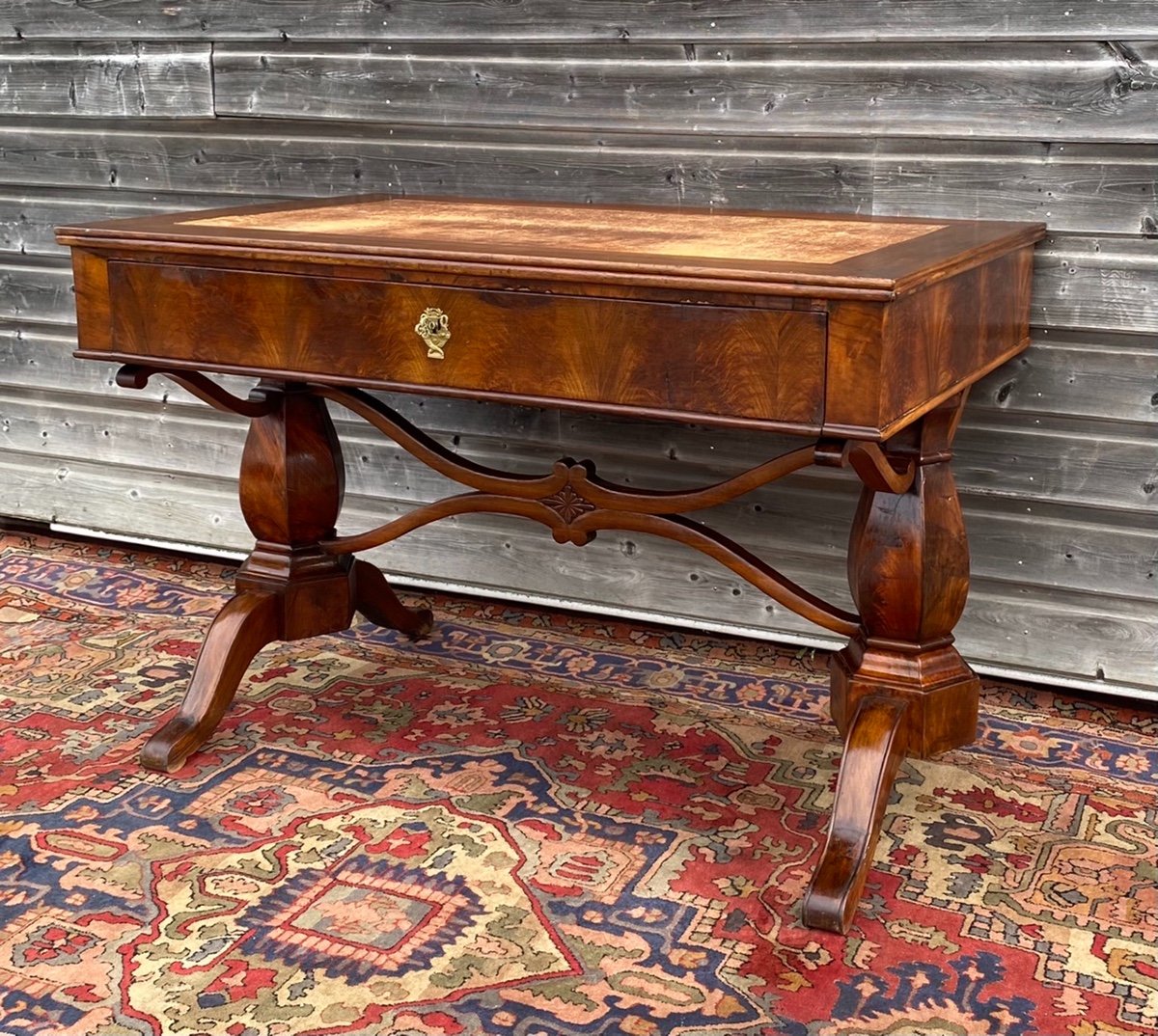 Mahogany Flat Desk Charles X XIX Eme Century