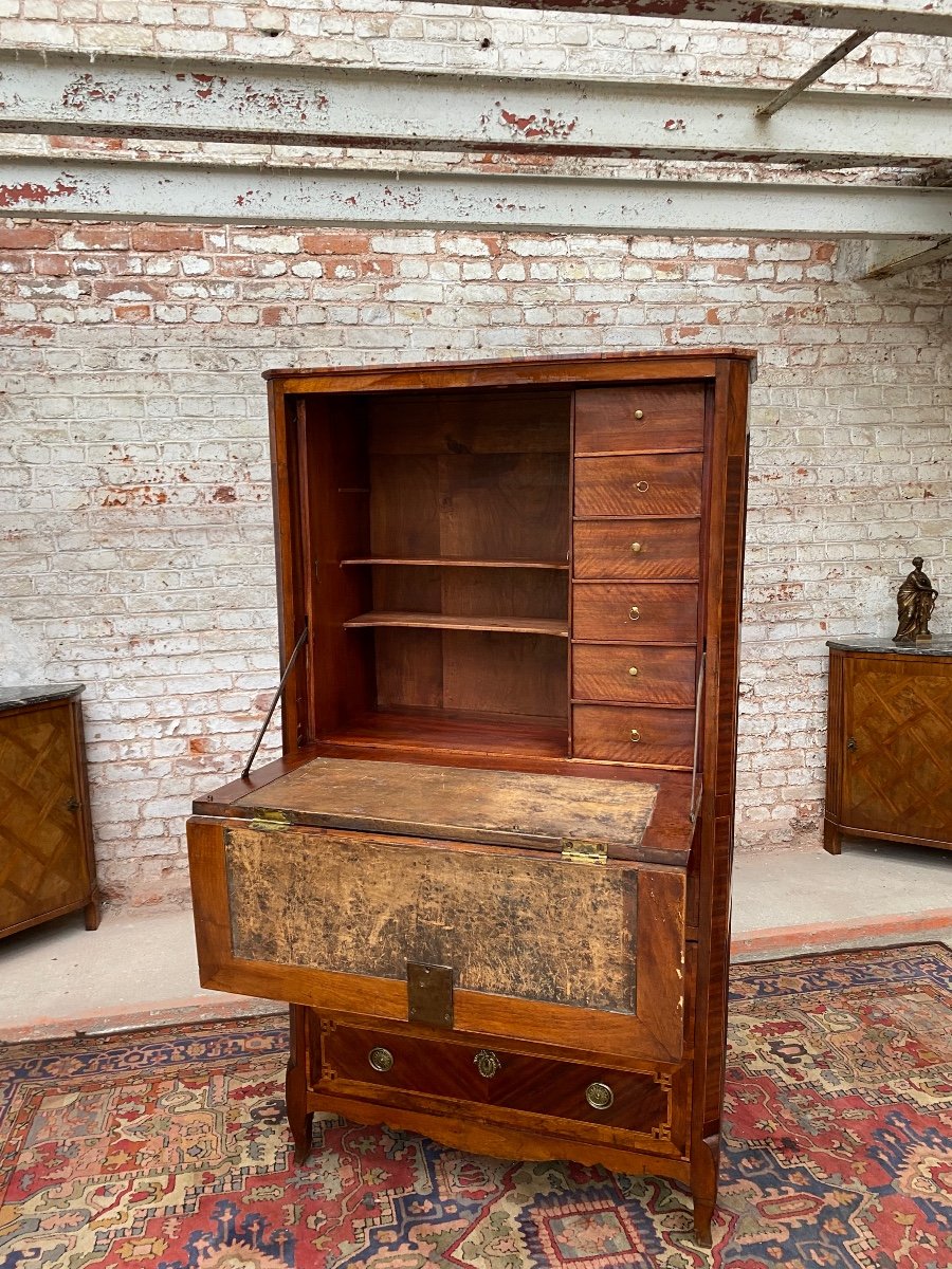 Large Secretary In Veneer And Walnut From Transition Period XVIII Eme Century-photo-6