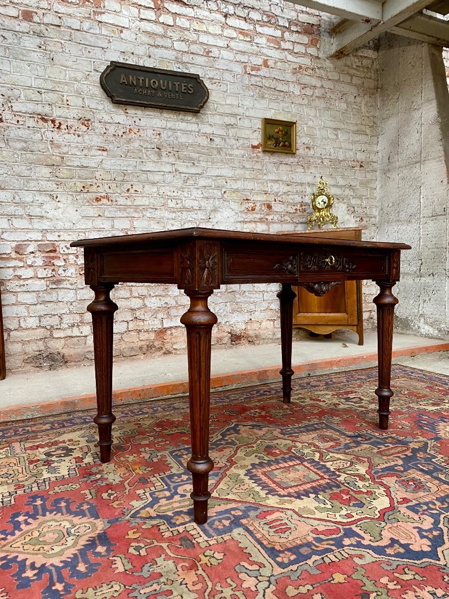 Double Sided Desk In Natural Wood Louis XVI Style-photo-3