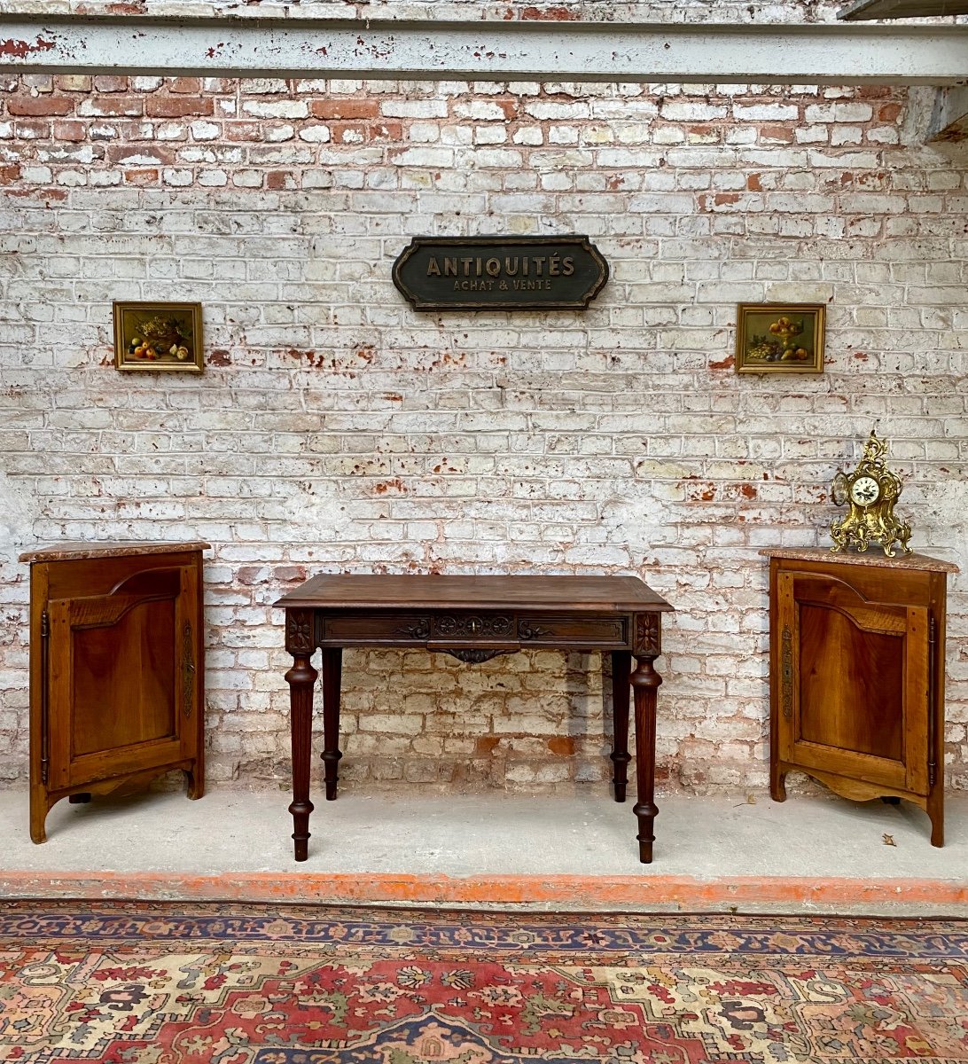 Double Sided Desk In Natural Wood Louis XVI Style