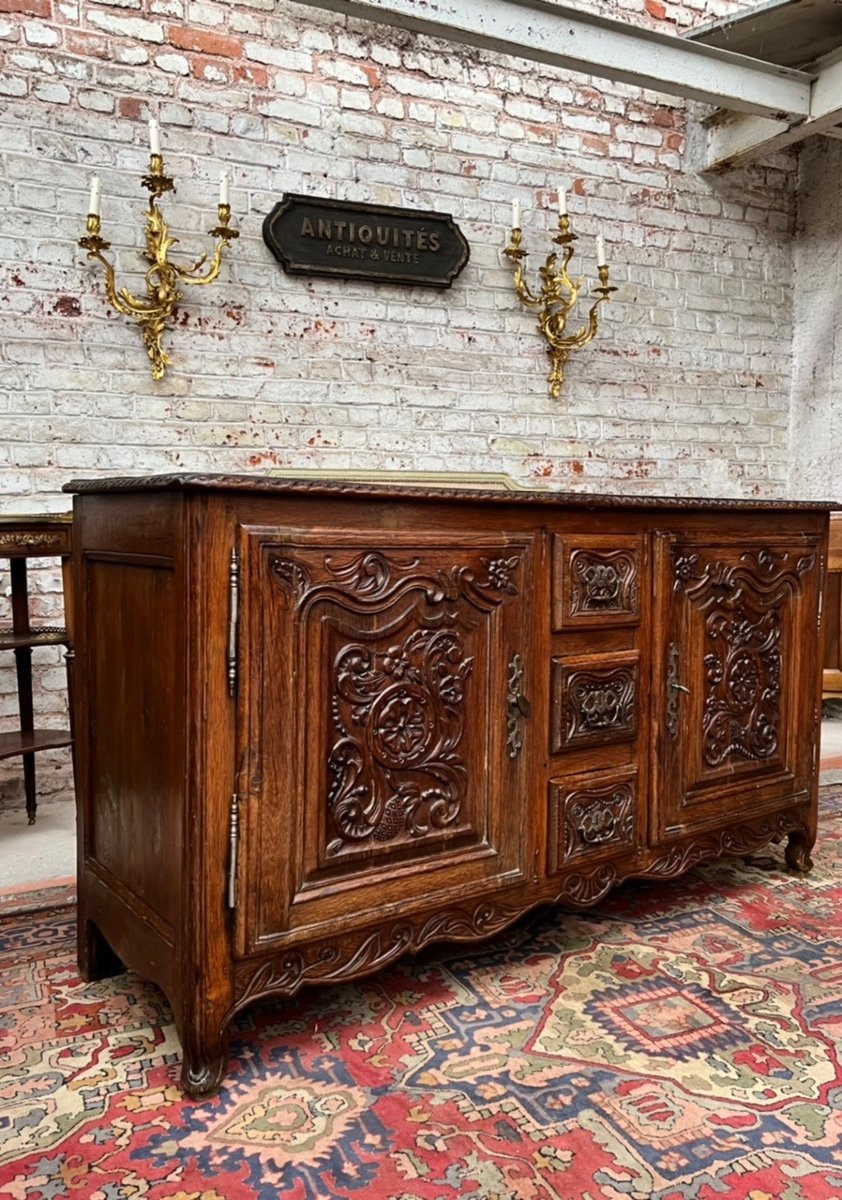 Buffet provençal  En Chêne Mouluré D’époque Louis XV XVIII Eme Siècle -photo-2