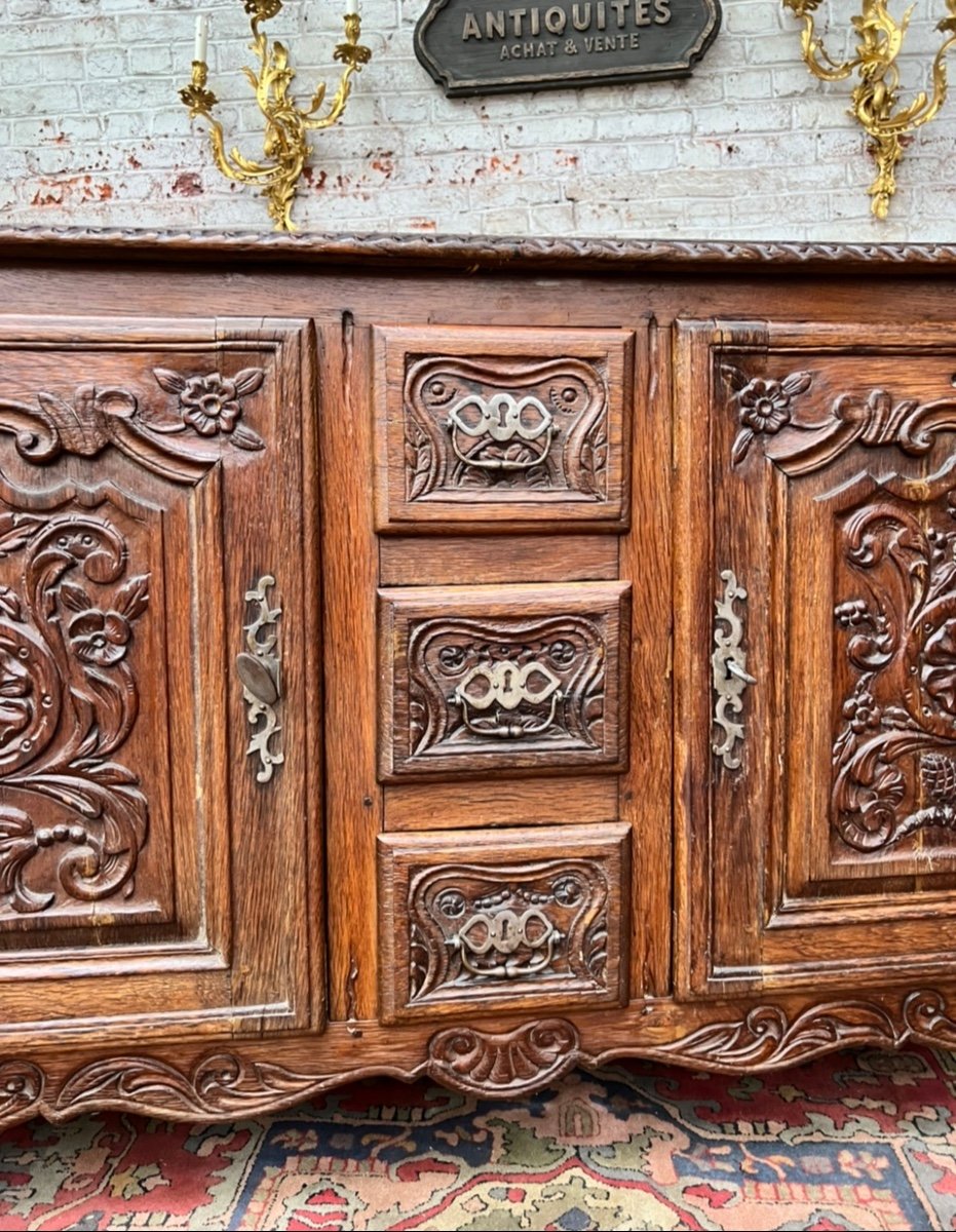Provençal Buffet In Molded Oak Louis XV XVIII Eme Century-photo-1