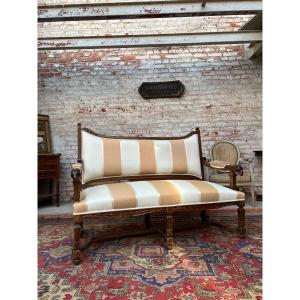 Aries Sofa In Natural Wood Louis XIV Style XIX Eme Century