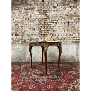 Writing Table In Marquetry Louis XV XVIII Eme Century