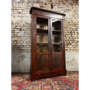 Mahogany Showcase Library Louis Philippe XIX Eme Century