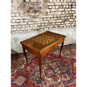 Tric Trac Games Table In Natural Wood From Louis XV XVIII Eme Century