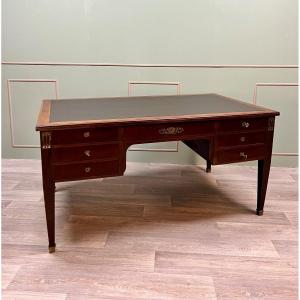 Double-sided Flat Desk In Mahogany Directoire Style 19th Century 