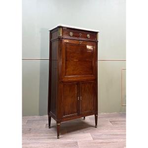 Lady's Secretary In Mahogany Louis XVI XVIII Eme Century 