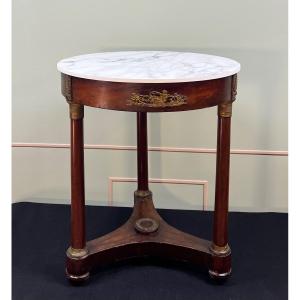 Mahogany Pedestal Table, Empire Period, 19th Century 