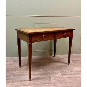 Louis XVI Style Mahogany Flat Desk XIX Eme Century 