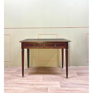 Flat Mahogany Desk From Directoire Period XVIII Eme Century 