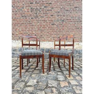 Suite Of Four Mahogany Dining Room Chairs From Charles X XIX Eme Century 