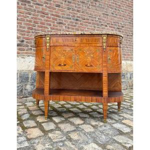 Console, Serving In Marquetry Louis XV Style XIX Eme Century 