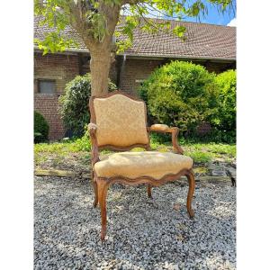 Louis XV Period Walnut Armchair XVIII Eme Century 