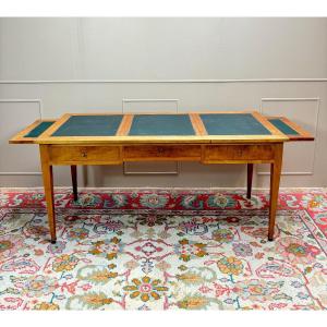 Bureau Plat En Merisier De Style Directoire XIX Eme Siècle 