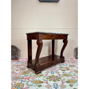Console En Acajou D’époque Restauration XIX Eme Siècle 