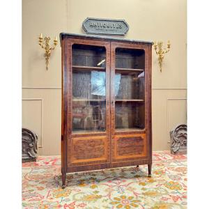 E. Bourdot Vitrine En Marqueterie D’époque Louis XVI Estampillée  XVIII Eme Siècle 