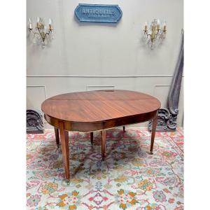 Louis XVI Style Mahogany Dining Room Table With Band, 19th Century, 4.35m 