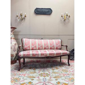 Banquette en noyer d’époque Louis XV XVIII eme siècle 