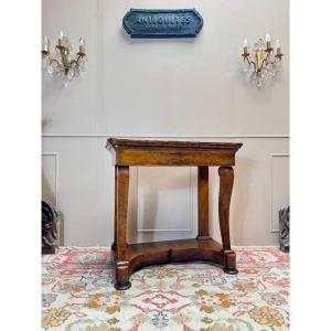 Console en noyer flammé d’époque Louis Phillipe XIX eme siècle 