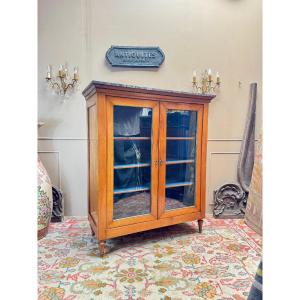 Display Cabinet, Cherrywood Bookcase In The Directoire Style, 19th Century 