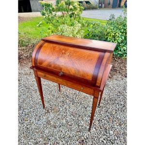 Louis XVI Style Marquetry Cylinder Desk 