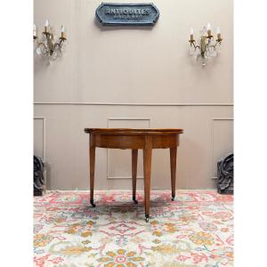 18th Century Directoire Walnut Half-moon Table
