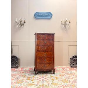 19th-century Louis XV-style Chest Of Drawers With Marquetry